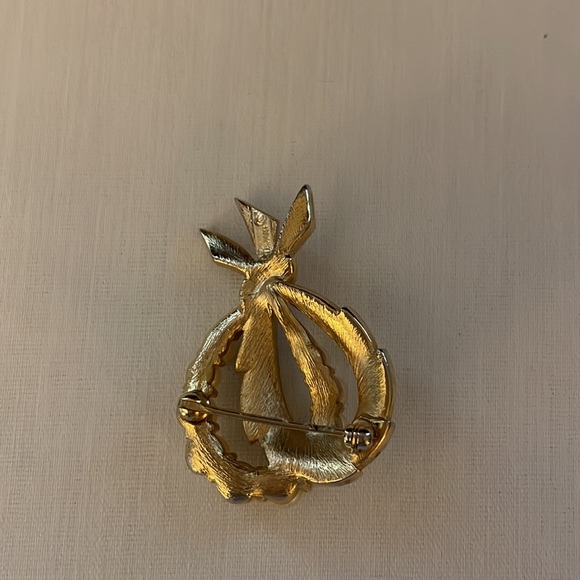 Estate jewelry gold and pearl brooch - Picture 4 of 8